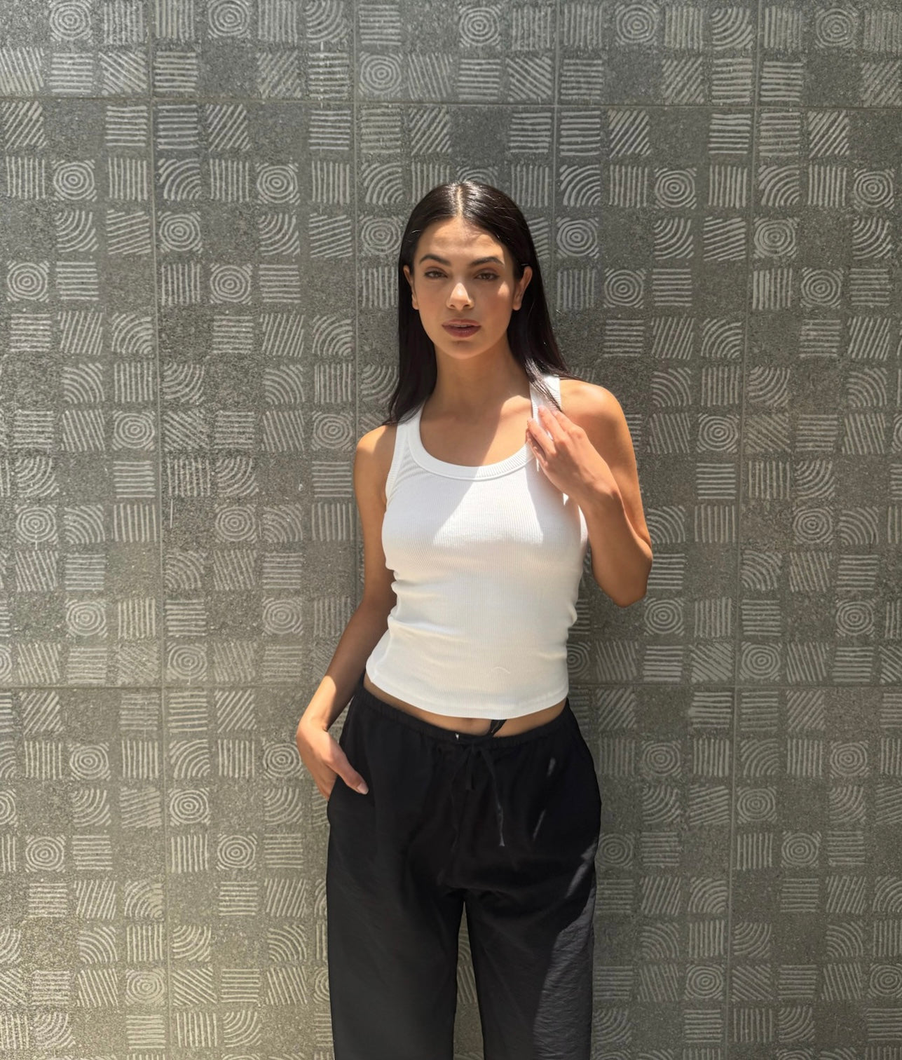 THICK STRAP RIBBED TANK