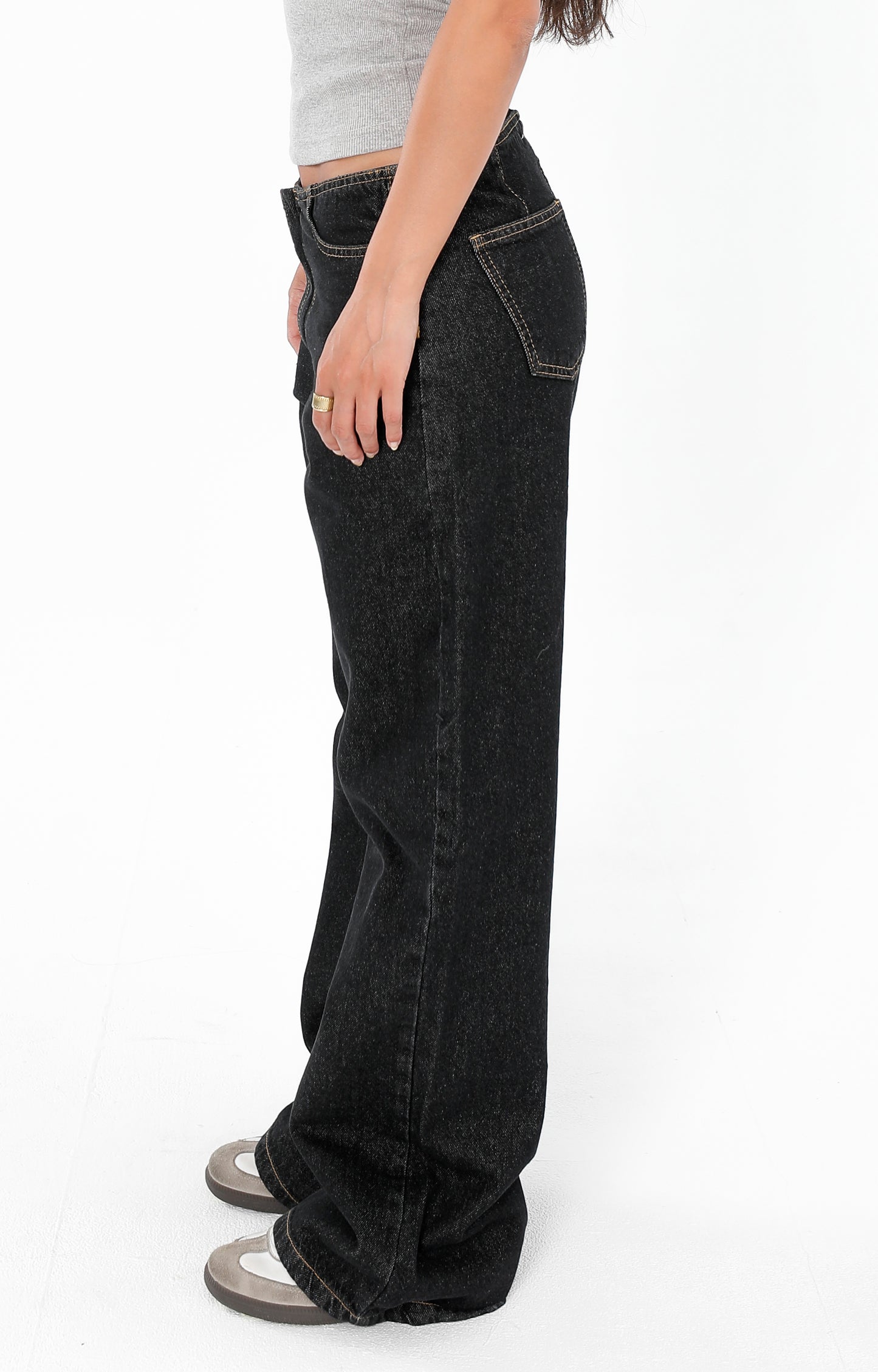 NO WAIST LOW RISE JEANS